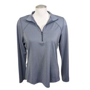 Kerrits Foundation Base Layer Top Womens L Gray 1/4 Zip Long Sleeve Equestrian